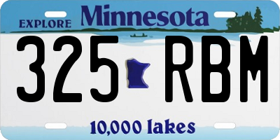 MN license plate 325RBM