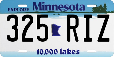 MN license plate 325RIZ