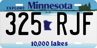 MN license plate 325RJF
