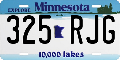 MN license plate 325RJG