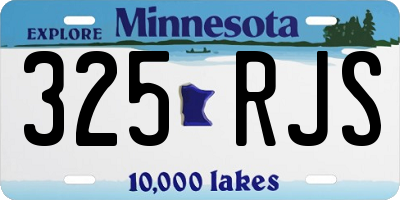 MN license plate 325RJS