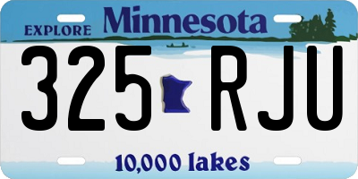 MN license plate 325RJU