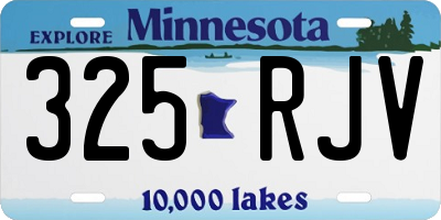 MN license plate 325RJV