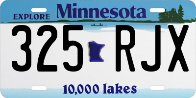 MN license plate 325RJX