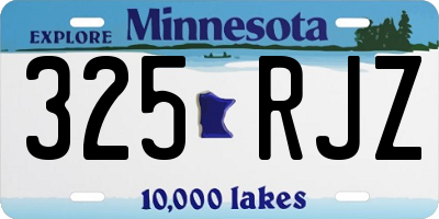 MN license plate 325RJZ