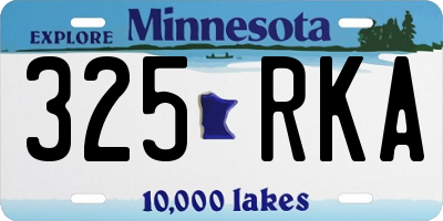 MN license plate 325RKA