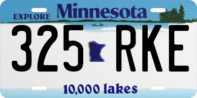 MN license plate 325RKE
