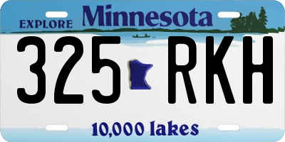 MN license plate 325RKH