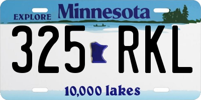 MN license plate 325RKL