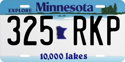 MN license plate 325RKP