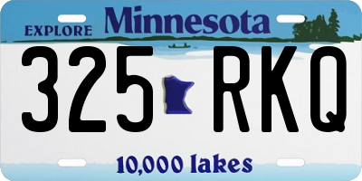 MN license plate 325RKQ