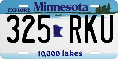 MN license plate 325RKU
