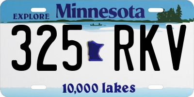 MN license plate 325RKV