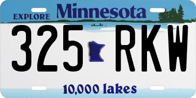 MN license plate 325RKW