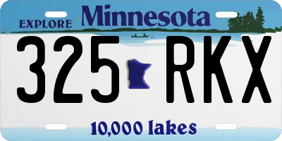 MN license plate 325RKX