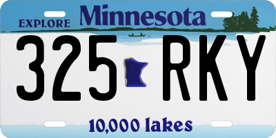 MN license plate 325RKY