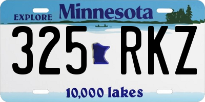 MN license plate 325RKZ