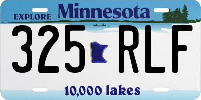 MN license plate 325RLF