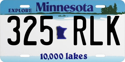 MN license plate 325RLK