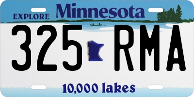 MN license plate 325RMA