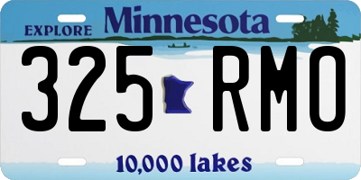 MN license plate 325RMO