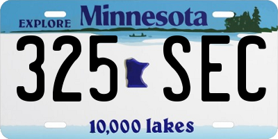 MN license plate 325SEC