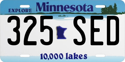 MN license plate 325SED