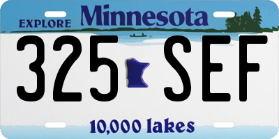 MN license plate 325SEF