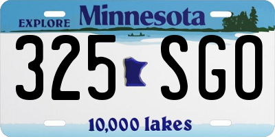 MN license plate 325SGO