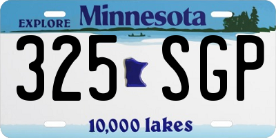 MN license plate 325SGP