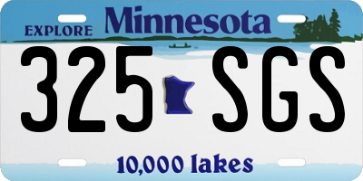 MN license plate 325SGS