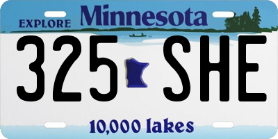 MN license plate 325SHE