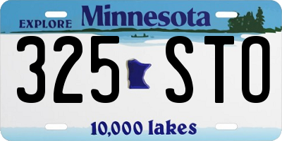 MN license plate 325STO