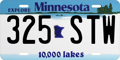 MN license plate 325STW