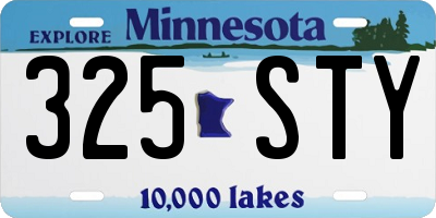 MN license plate 325STY