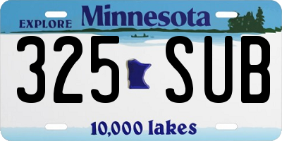 MN license plate 325SUB