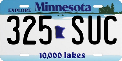 MN license plate 325SUC