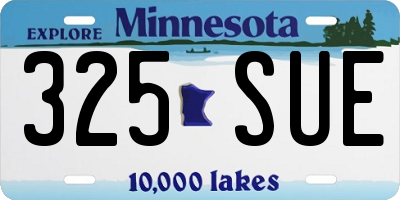 MN license plate 325SUE