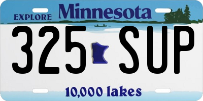 MN license plate 325SUP