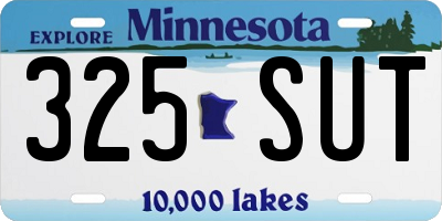 MN license plate 325SUT