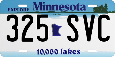 MN license plate 325SVC