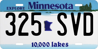 MN license plate 325SVD