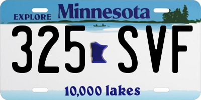 MN license plate 325SVF