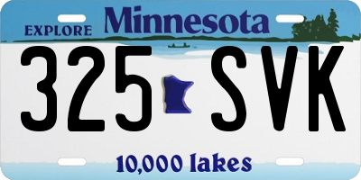 MN license plate 325SVK