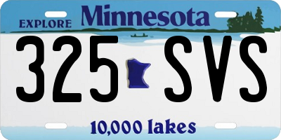 MN license plate 325SVS