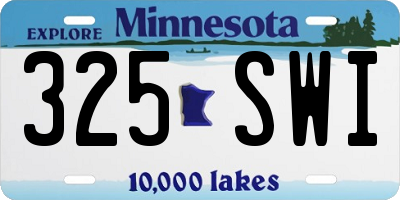 MN license plate 325SWI