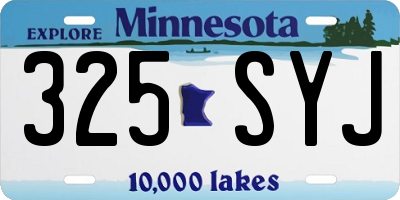 MN license plate 325SYJ