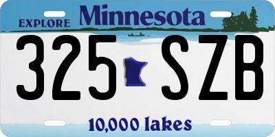 MN license plate 325SZB