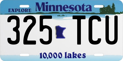 MN license plate 325TCU