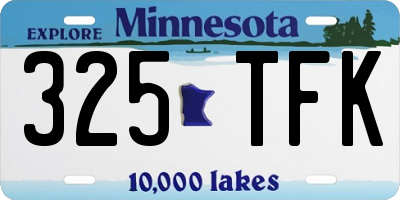 MN license plate 325TFK